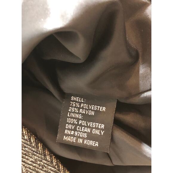 Larry Levine Blazer Womens Size 10 Gray Black Herringbone Lined Career Jacket - Picture 7 of 10